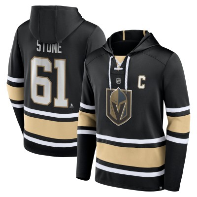 Толстовка Mark Stone Vegas Golden Knights Fanatics Name & Number Lace-Up - Black