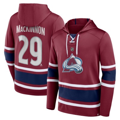 Толстовка Nathan MacKinnon Colorado Avalanche Lace-Up - Burgundy