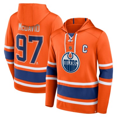 Толстовка оConnor McDavid Edmonton Oilers Name & Number Lace-Up - Orange