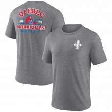 Футболка Quebec Nordiques Fanatics Heather Gray Vintage Hockey Winger Tri-Blend