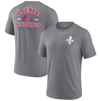 Футболка Quebec Nordiques Fanatics Heather Gray Vintage Hockey Winger Tri-Blend