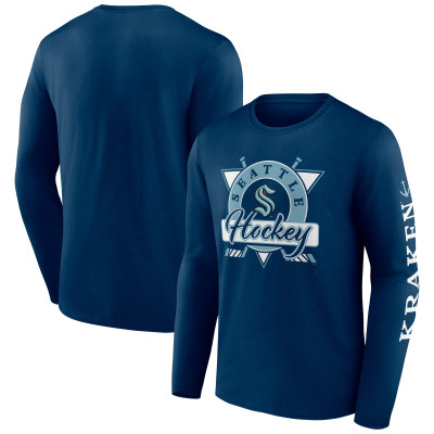 Seattle Kraken Fanatics Deep Sea Blue Rinkside Long Sleeve T-Shirt