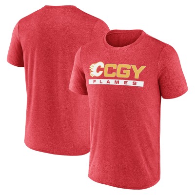 Calgary Flames Fanatics Heather Red Playmaker T-Shirt