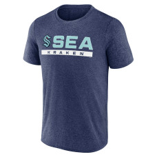 Seattle Kraken Fanatics Heather Deep Sea Blue Playmaker T-Shirt Seattle Kraken Fanatics Heather Deep Sea Blue Playmaker T-Shirt