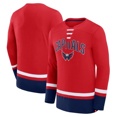 Футболка с длинным рукавом Washington Capitals Back Pass Lace-Up - Red