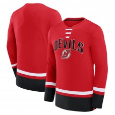 Футболка с длинным рукавом New Jersey Devils Back Pass Lace-Up - Red