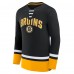 Футболка с длинным рукавом Boston Bruins Back Pass Lace-Up - Black