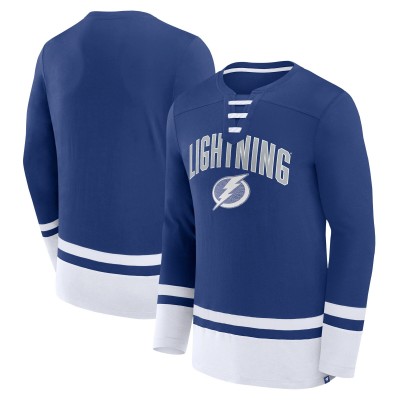 Футболка Tampa Bay Lightning Fanatics Back Pass Lace-Up Long Sleeve - Blue