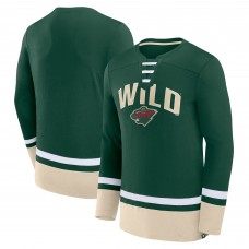 Футболка с длинным рукавом Minnesota Wild Fanatics Back Pass Lace-Up - Green