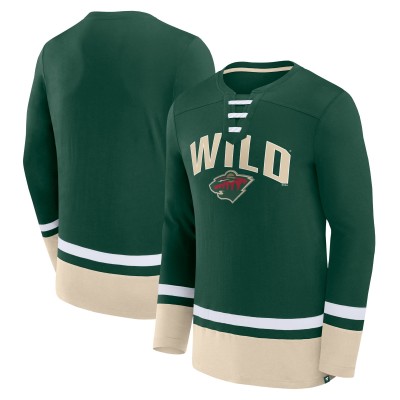 Футболка с длинным рукавом Minnesota Wild Fanatics Back Pass Lace-Up - Green
