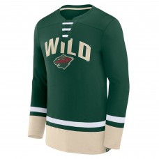 Футболка с длинным рукавом Minnesota Wild Fanatics Back Pass Lace-Up - Green