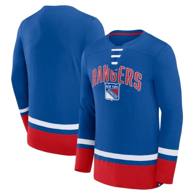 Футболка с длинным рукавом New York Rangers Back Pass Lace-Up - Blue