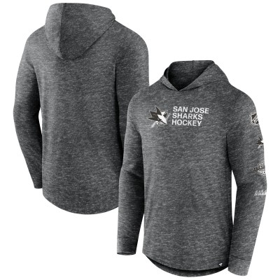 Толстовка с капюшоном San Jose Sharks Stacked - Heather Charcoal