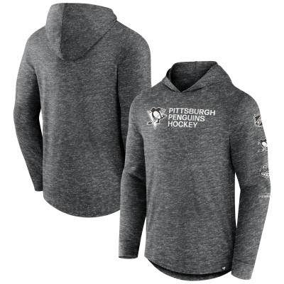 Толстовка с капюшоном Pittsburgh Penguins Stacked - Heather Charcoal