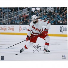 Autographed Carolina Hurricanes Brent Burns Fanatics Authentic 16 x 20 White Jersey Shooting Photograph Autographed Carolina Hurricanes Brent Burns Fanatics Authentic 16 x 20 White Jersey Shooting Photograph