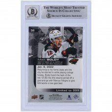 Matthew Boldy Minnesota Wild Autographed 2021-22 Upper Deck Game Dated Moments Rookie Debut #36 Beckett Fanatics Witnessed Authenticated 10 Card