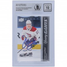 Cole Caufield Montreal Canadiens Autographed 2021-22 Upper Deck Young Guns #201 Beckett Fanatics Witnessed Authenticated 10 Rookie Card