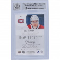 Cole Caufield Montreal Canadiens Autographed 2021-22 Upper Deck Young Guns #201 Beckett Fanatics Witnessed Authenticated 10 Rookie Card