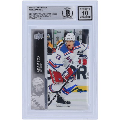 Adam Fox New York Rangers Autographed 2021-22 Upper Deck Series 1 #120 Beckett Fanatics Witnessed Authenticated 10 Card