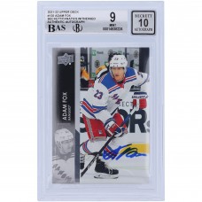 Adam Fox New York Rangers Autographed 2021-22 Upper Deck Series 1 #120 Beckett Fanatics Witnessed Authenticated 9/10 Card - 9.5/9/9/9.5 Subgrades Adam Fox New York Rangers Autographed 2021-22 Upper Deck Series 1 #120 Beckett Fanatics Witnessed Authenticated 9/10 Card - 9.5/9/9/9.5 Subgrades