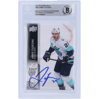 Jamie Oleksiak Seattle Kraken Autographed 2021-22 Upper Deck Extended Series #685 Beckett Fanatics Witnessed Authenticated Card