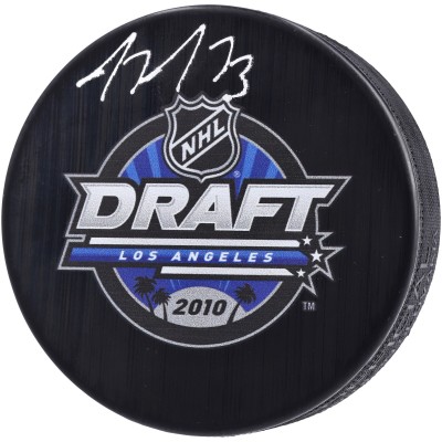 Шайба Tyler Toffoli Calgary Flames Fanatics Authentic Autographed 2010 NHL Draft Logo Hockey