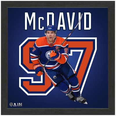 Edmonton Oilers Connor McDavid Highland Mint Blue 13 x 13 Impact Jersey Framed Photo