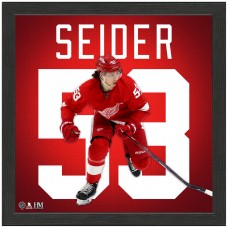 Detroit Red Wings Moritz Seider Highland Mint 13 x 13 Impact Jersey Framed Photo Detroit Red Wings Moritz Seider Highland Mint 13 x 13 Impact Jersey Framed Photo
