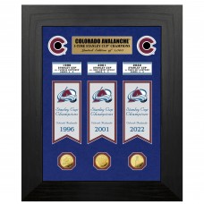 Colorado Avalanche Highland Mint 18 x 22 Three-Time Stanley Cup Champions Deluxe Collection Photo Mint