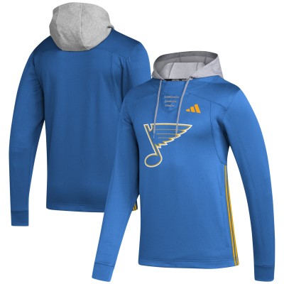 Толстовка St. Louis Blues adidas Refresh Skate Lace AEROREADY - Blue