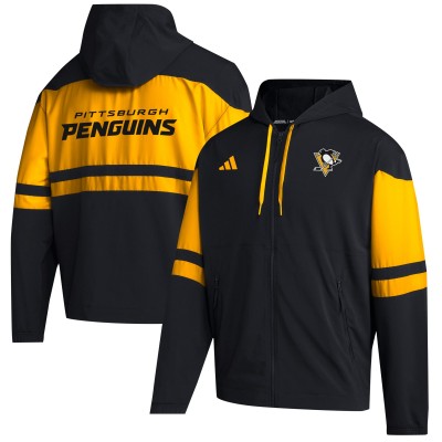 Толстовка на молнии Pittsburgh Penguins adidas - Black
