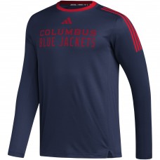 Футболка с длинным рукавом Columbus Blue Jackets adidas AEROREADY® - Navy
