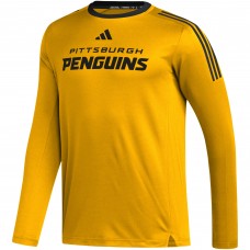 Футболка с длинным рукавом Pittsburgh Penguins adidas AEROREADY® - Gold