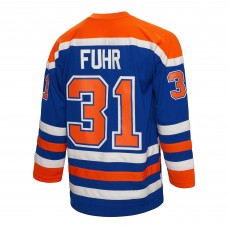 Grant Fuhr Edmonton Oilers Mitchell & Ness 1986 Blue Line Player Jersey - Royal