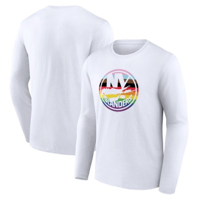 Футболка с длинным рукавом New York Islanders Team Pride Logo - White