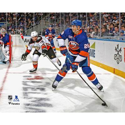 Alexander Romanov New York Islanders Unsigned Fanatics Authentic Controlling the Puck Photograph