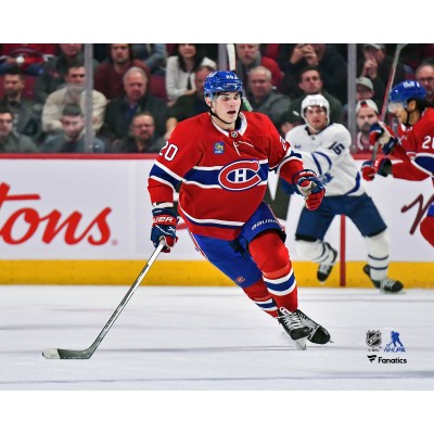 Juraj Slafkovsky Montreal Canadiens Unsigned Fanatics Authentic Plays Defense Photograph