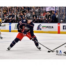 Kent Johnson Columbus Blue Jackets Unsigned Fanatics Authentic Maneuvers the Puck Photograph