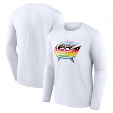 Columbus Blue Jackets Team Pride Logo Long Sleeve T-Shirt - White