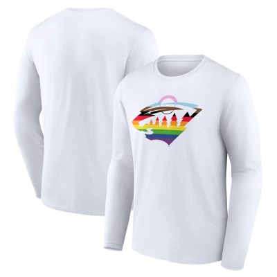 Футболка с длинным рукавом Minnesota Wild Team Pride Logo - White