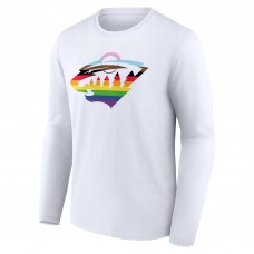 Minnesota Wild Team Pride Logo Long Sleeve T-Shirt - White