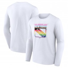 Футболка с длинным рукавом New York Rangers White Team Pride Logo