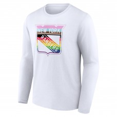 Футболка с длинным рукавом New York Rangers White Team Pride Logo
