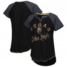 Vegas Golden Knights Starter Womens Grand Slam Raglan Notch Neck T-Shirt - Black