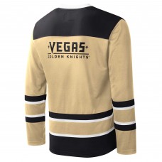 Vegas Golden Knights Starter Cross Check Jersey V-Neck Long Sleeve T-Shirt - Gold/Black