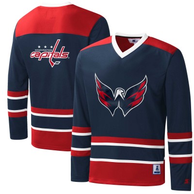 Футболка с длинным рукавом Washington Capitals Starter Cross Check Jersey - Navy/Red