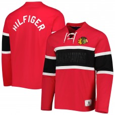 Футболка с длинным рукавом Chicago Blackhawks Tommy Hilfiger Walter Lace-Up - Red