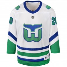 Игровая джерси Sebastian Aho Carolina Hurricanes Youth Whalers Replica - White