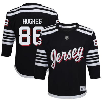 Детская джерси New Devils Jack Hughes Black Alternate Replica