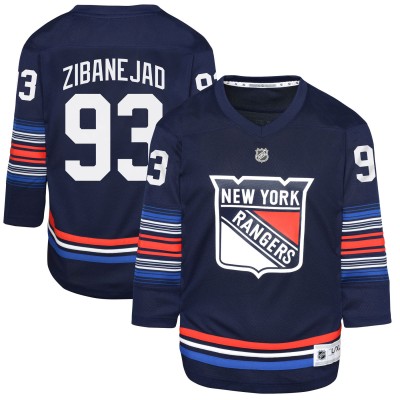 Подростковая New York Rangers Mika Zibanejad Navy Alternate Replica Player Jersey